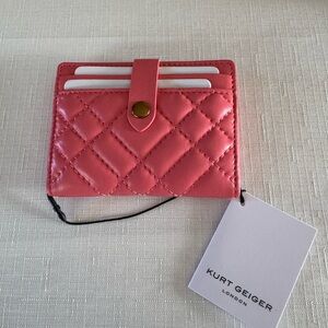 Kurt Geiger Quilted Pink Card Holder Wallet